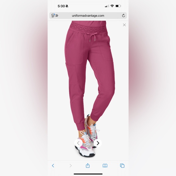 Vibrant Pink Jogger Pants by Uniform Advantage - Picture 1 of 2